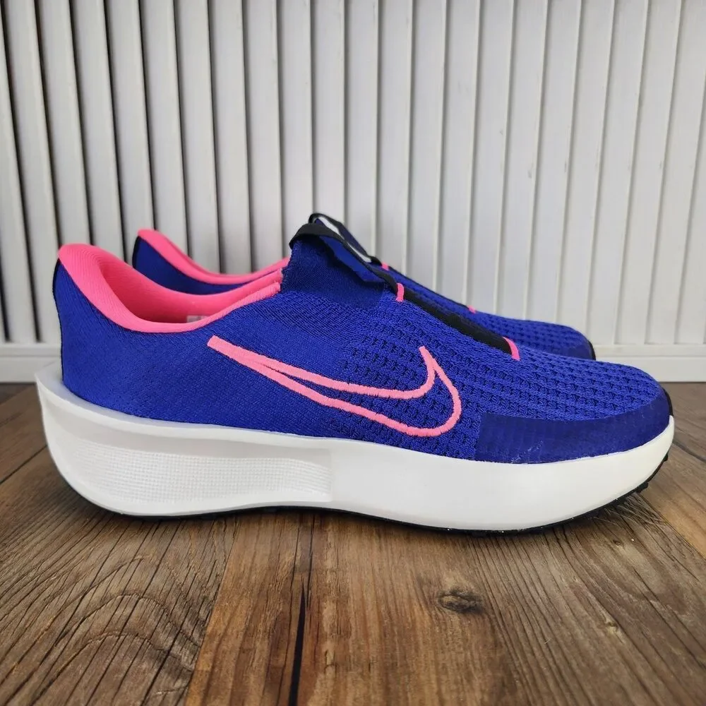 Nike Interact Run EasyOn Womens Sz 10 Blue Pink Slip On Running Shoes FV5591-500